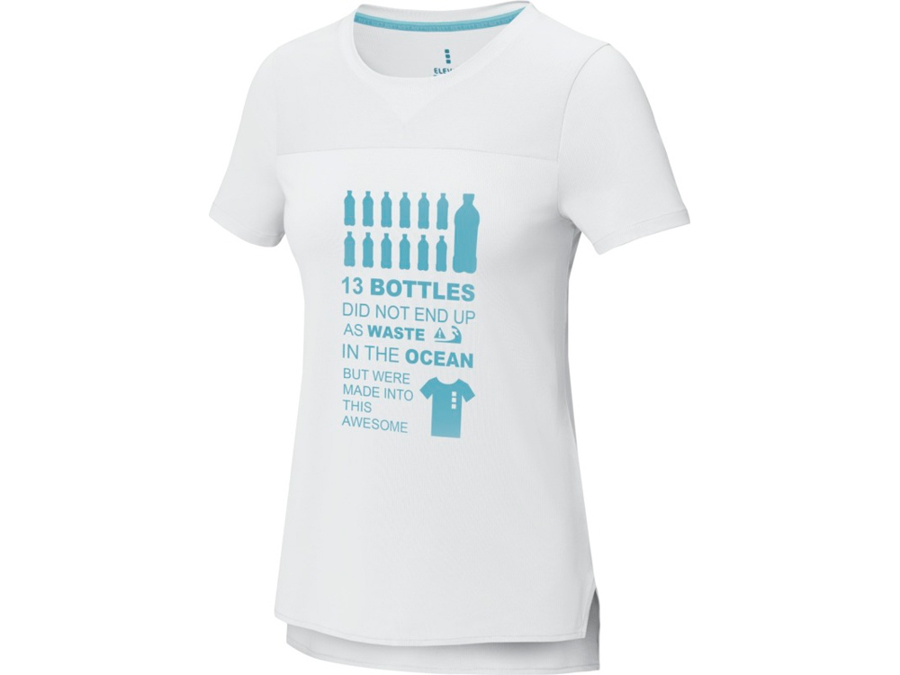 Borax Женская футболка с короткими рукавами из переработанного полиэстера согласно стандарту GRS с отличным кроем - Белый-5