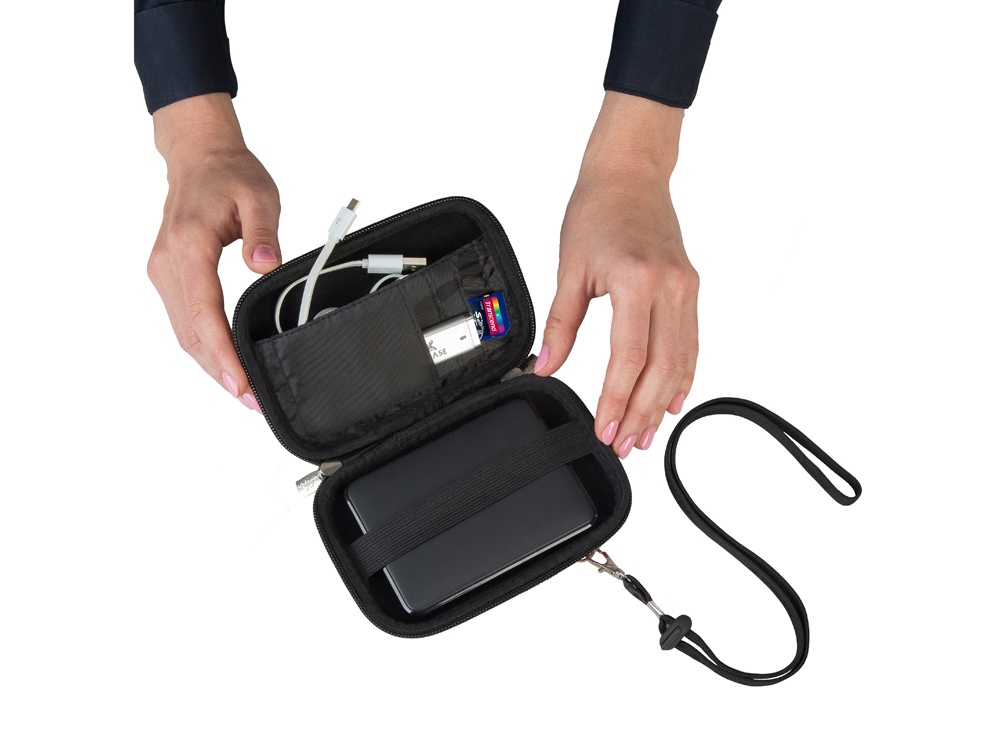 Чехол для жесткого диска из кожзама 9101, черный-11