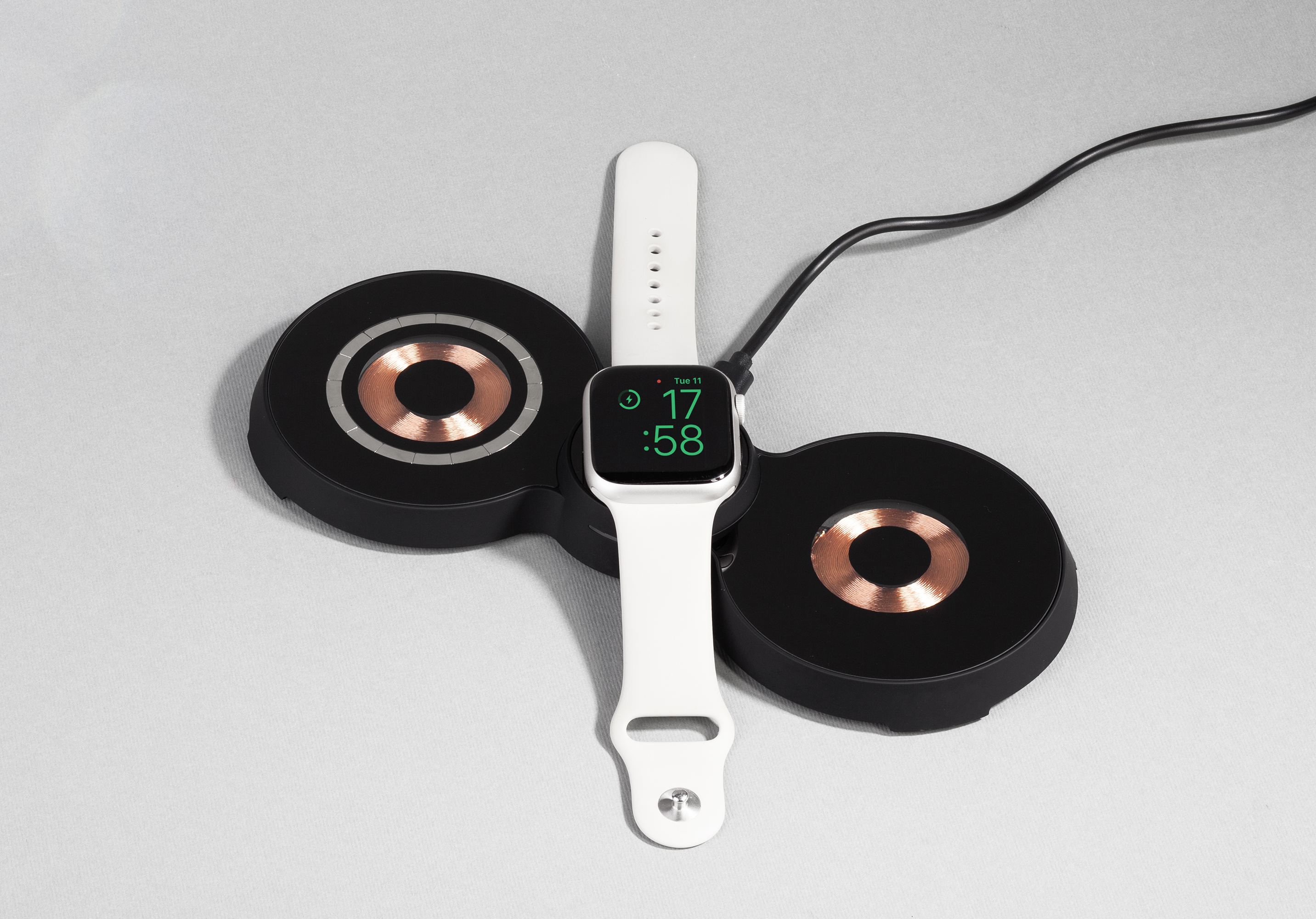 Беспроводная (15W) зарядная станция "Cheb" с прозрачным корпусом и MagSafe-1