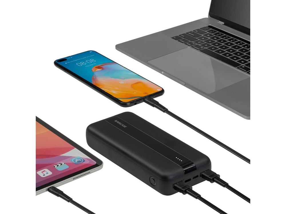 RIVACASE VA2081 (20000 мАч) внешний аккумулятор, черный 12/24-14