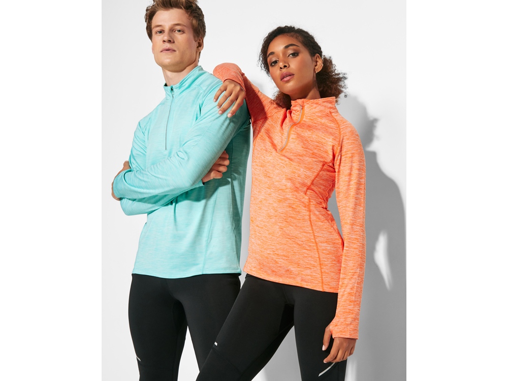 Толстовка с воротом на молнии женская Melbourne, меланжевый оранжевый-5