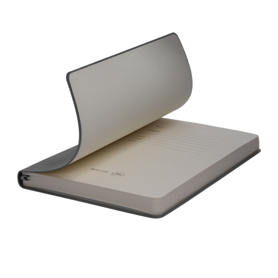 Бизнес-блокнот ALFI, A5, серый, мягкая обложка, в линейку, серый-4