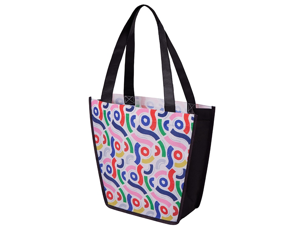 Сумка для шопинга с донной складкой и ручкой из нетканого PET материала-6