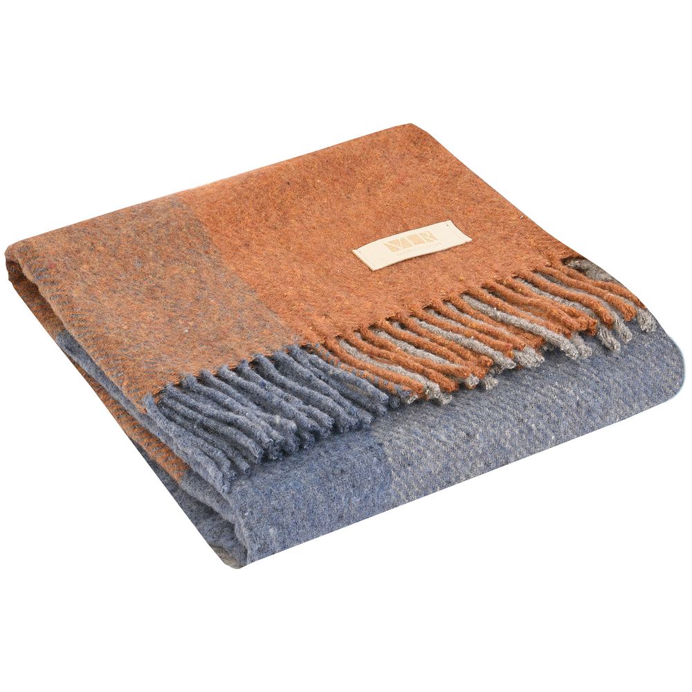 Плед Mumbai, оранжевый с голубым-0