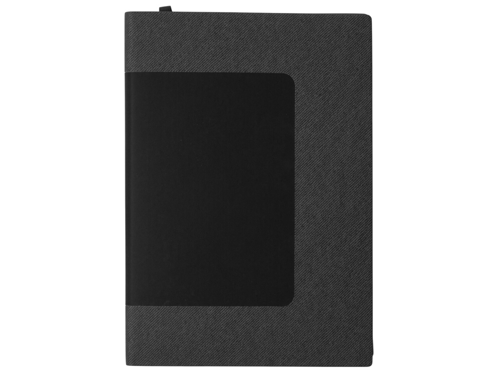 Бизнес блокнот Supreme с вставкой из софт-тача, гибкая обложка, 128 листов, черный-2