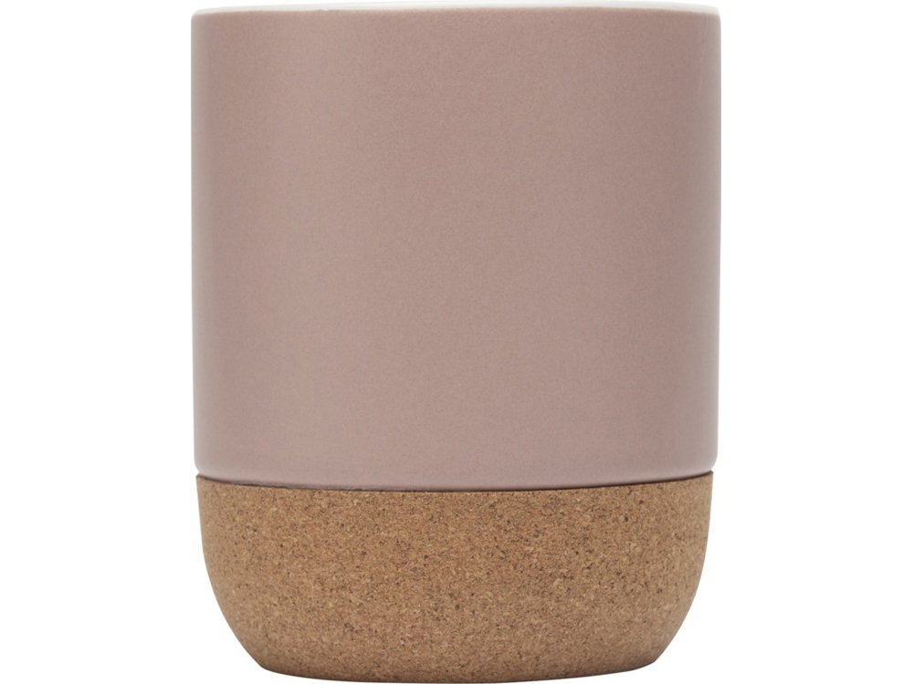 Billie керамическая кружка объемом 300 мл с пробковыми деталями и матовой отделкой, пыльно-розовый-1