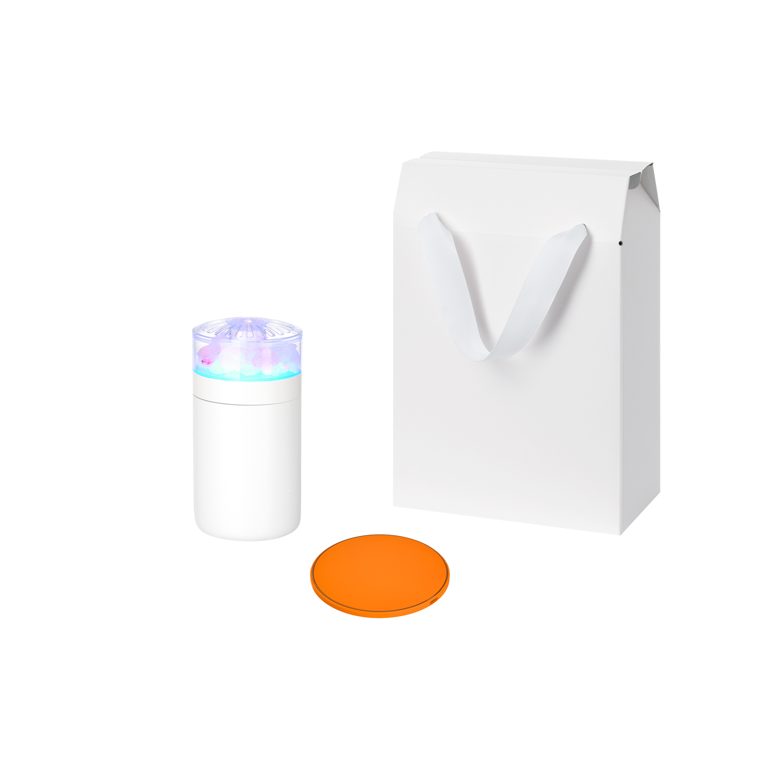 Подарочный набор Crystal, Auris, оражевый (увлажнитель воздуха, зарядное устройство)-0