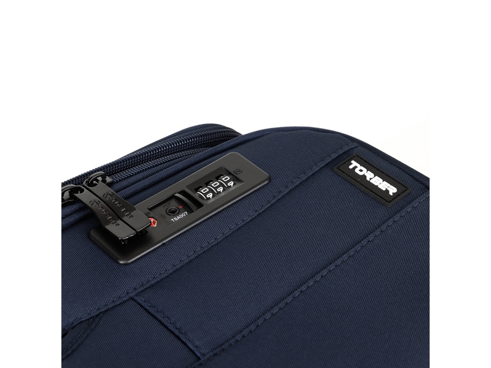 Чемодан TORBER Brosno, синий, нейлон 600D, 48 х 30 х 78 см, 85 л-6