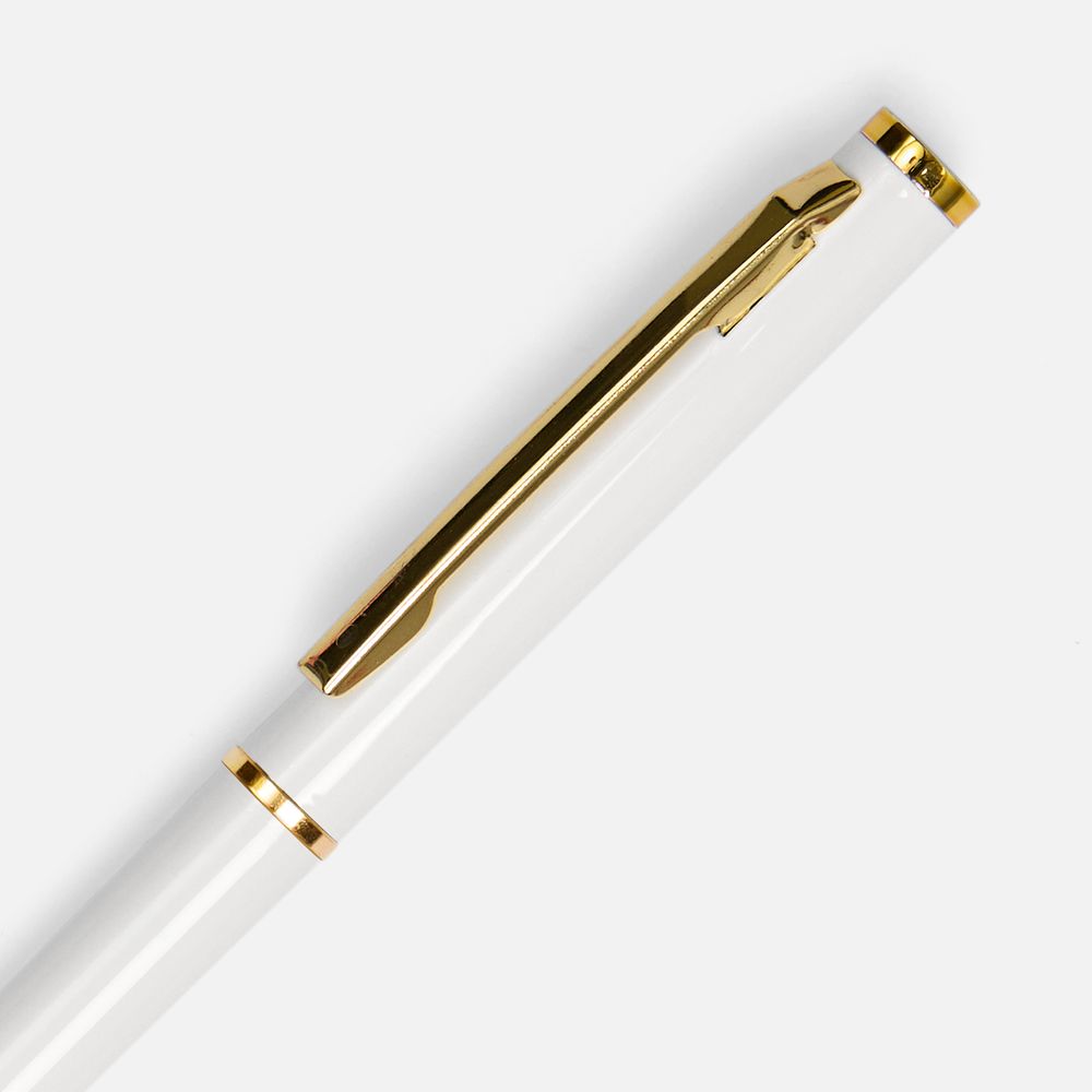 Ручка шариковая Hotel Gold, ver.2, глянцевая белая-2