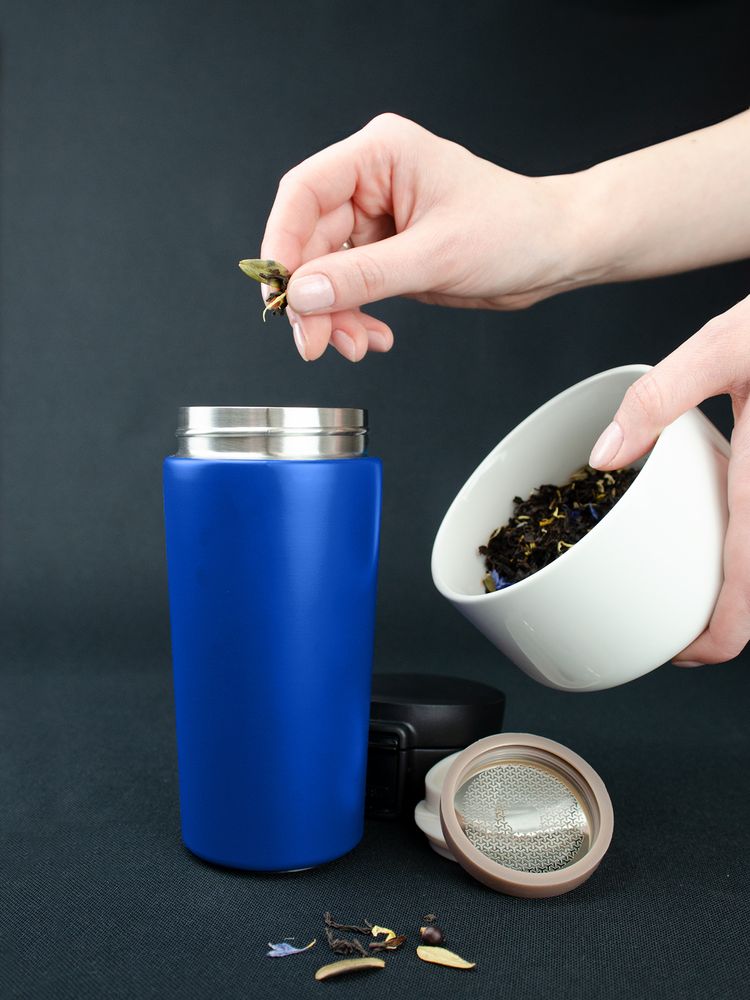 Термостакан с ситечком No Leak Infuser, синий-7