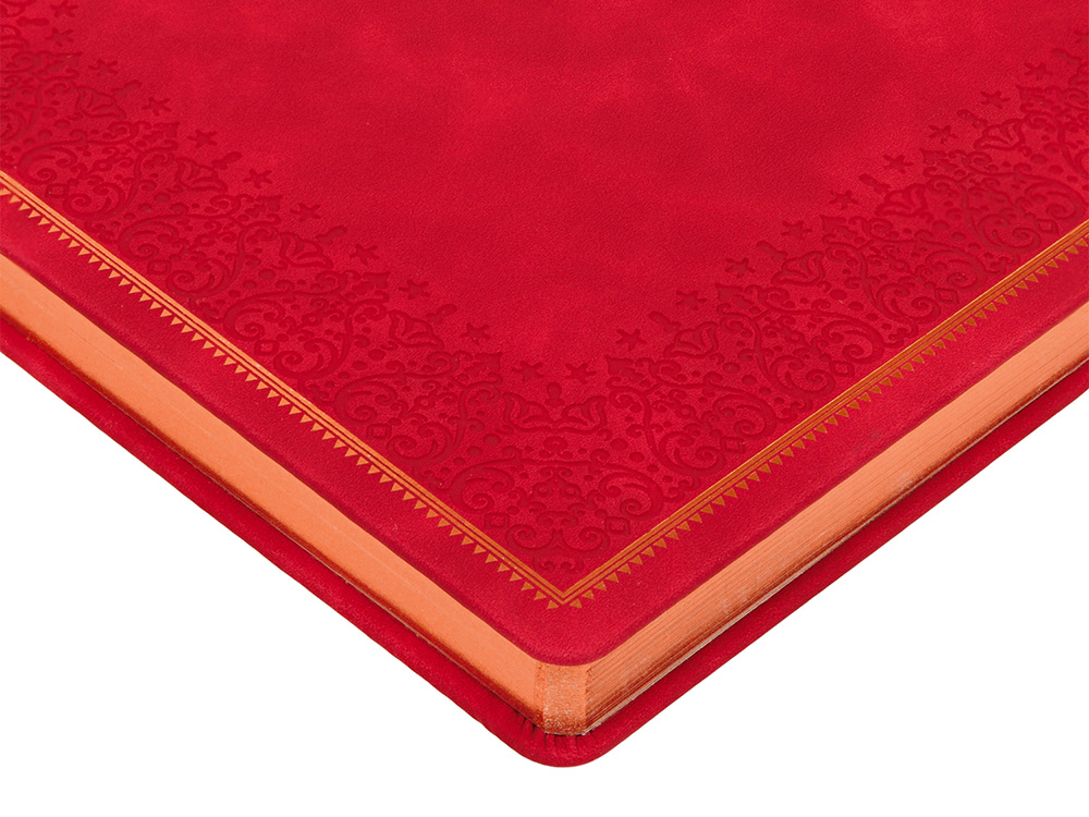 Ежедневник недатированный А4 Royal, красный с бронзовым срезом-4