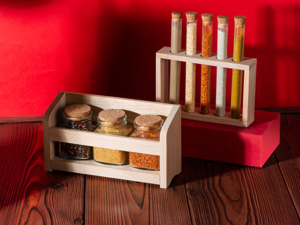 Набор Delicio из трех специй в подставке из бука-14