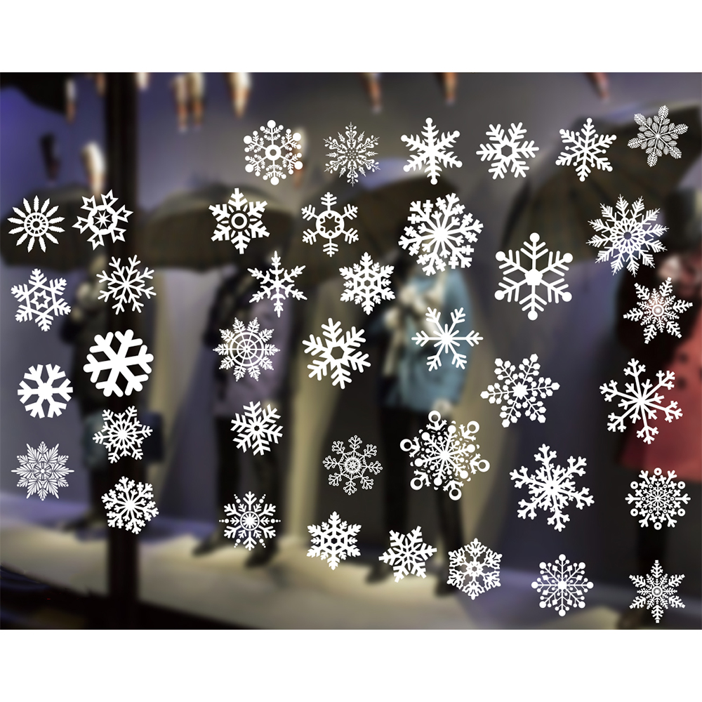 Самоклеящаяся наклейка (снежинки  2 шт. в рулоне), Мультиколор-1