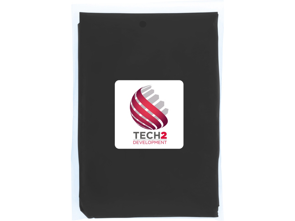 Одноразовый дождевик Mayan с чехлом для хранения из материалов, переработанных по стандарту GRS - сплошной черный-4