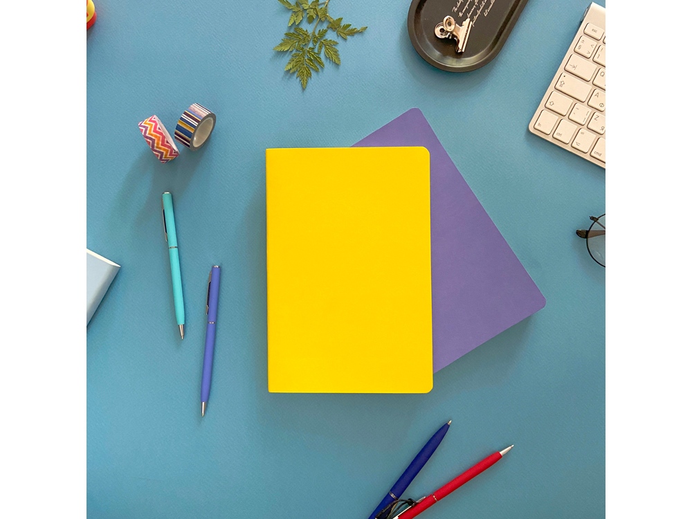 Ежедневник А5 недатированный Megapolis Velvet Flex, желтый-12