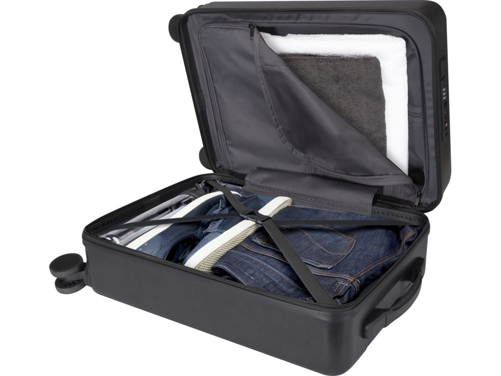 Rover Pro 20-дюймовый чемодан на колесах из материалов, переработанных согласно стандарту GRS, объемом 40 л - сплошной черный-5