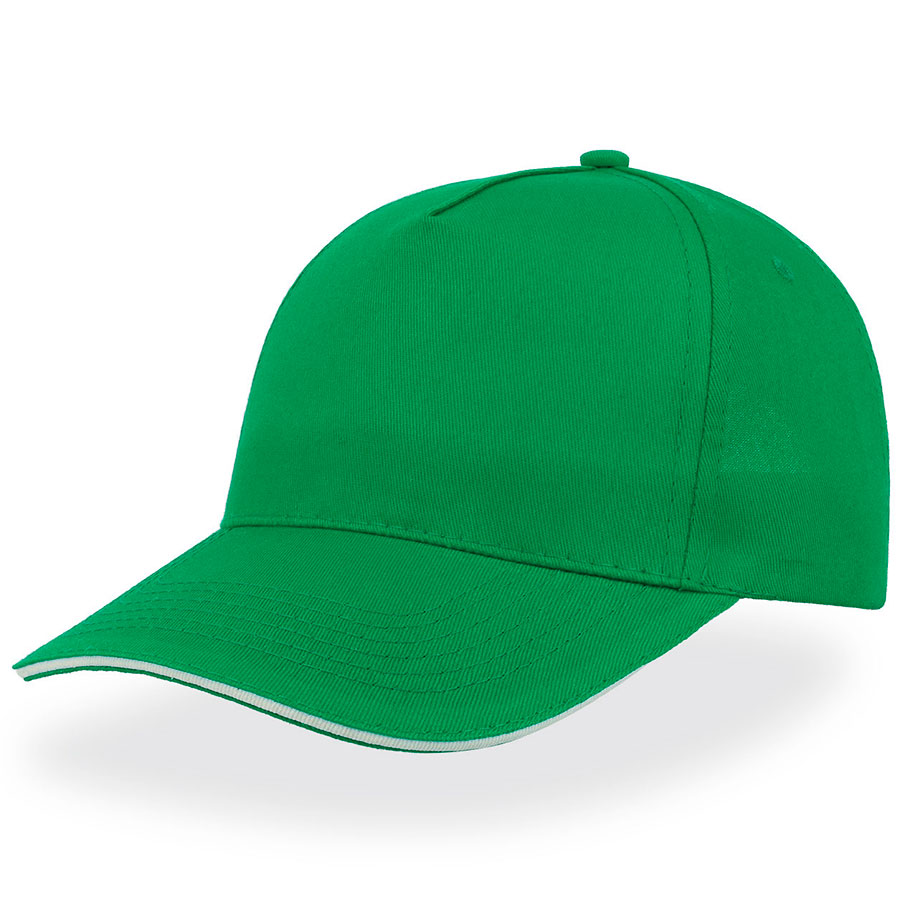 Бейсболка START FIVE SANDWICH, 5 клиньев, застежка на липучке, зеленый, белый-0