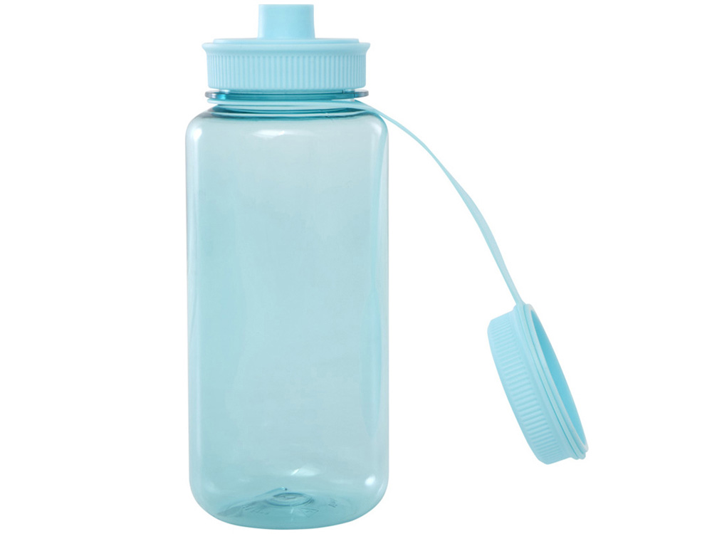 Спортивная бутылка Ryder из переработанного ПЭТ-пластика объемом 900 мл с многофункциональной крышкой, сертифицированная RCS - Бирюзовый-3