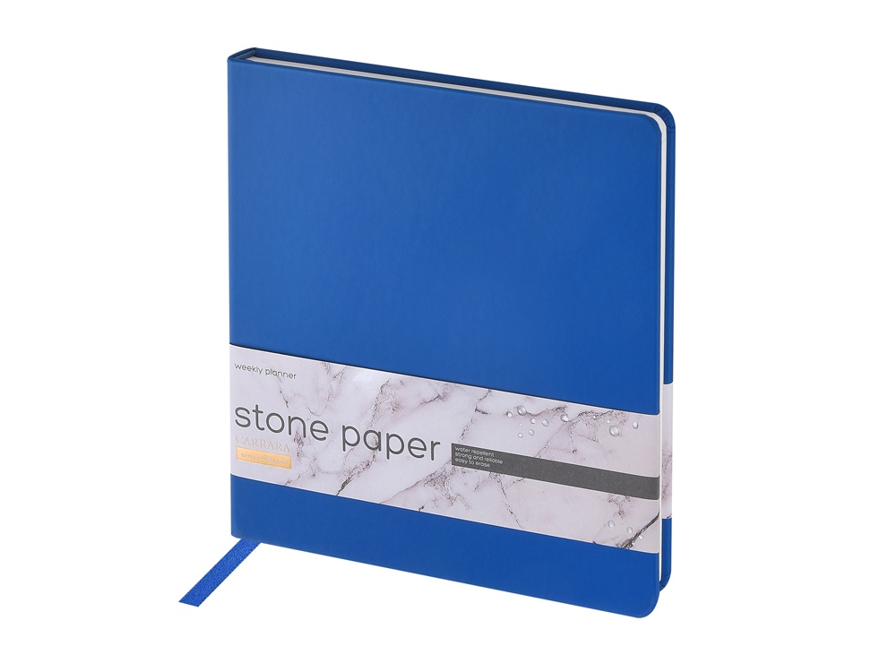 Еженедельник с каменной бумагой А5+ Carrara, синий-0