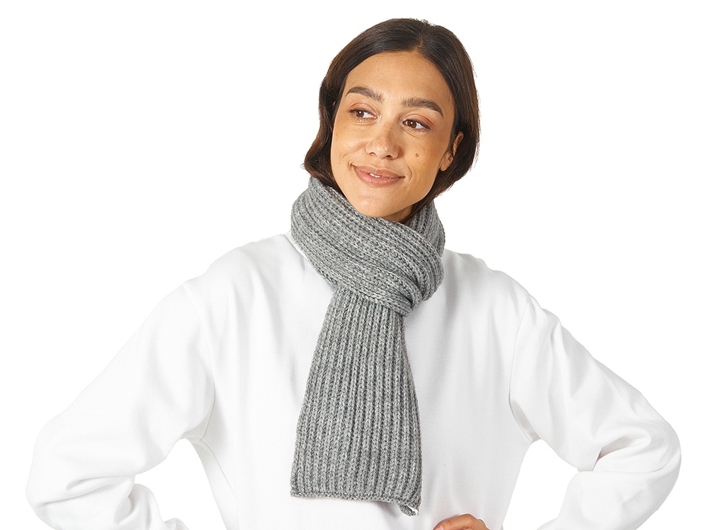 Шарф Nordend, крупный риб, серый меланж-2