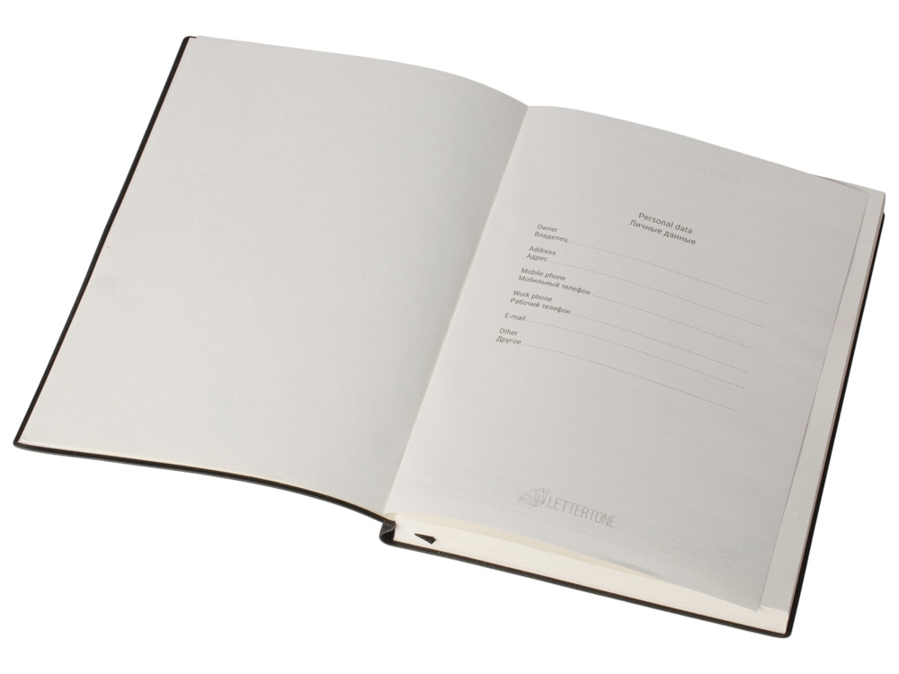 Бизнес блокнот Supreme с вставкой из софт-тача, гибкая обложка, 128 листов, черный-4