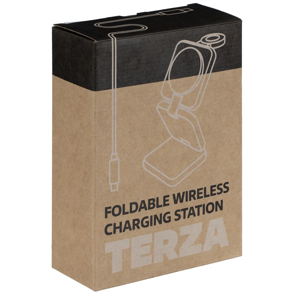 Складная станция беспроводной зарядки Terza, серебристая-4