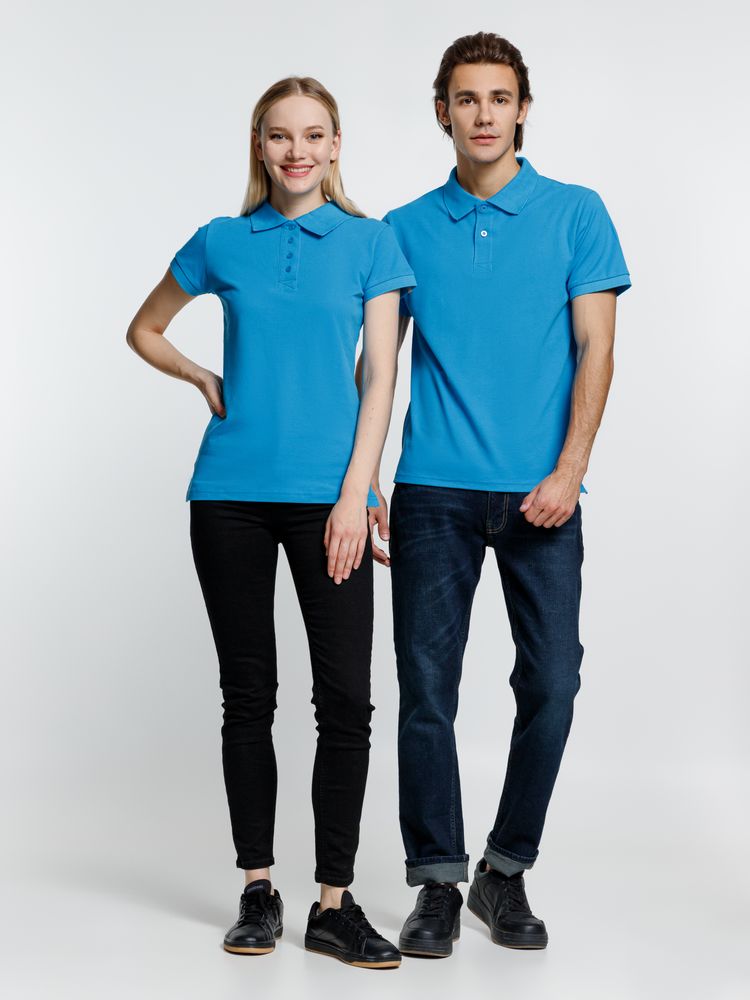 Рубашка поло женская Virma Premium Lady, бирюзовая-4