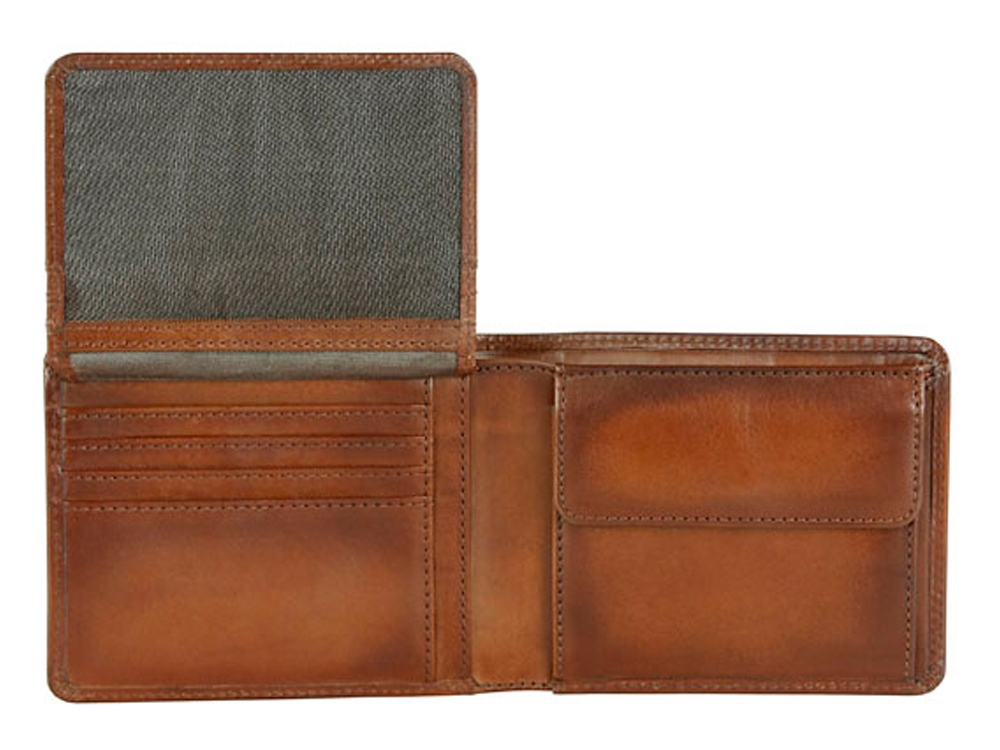 Портмоне BUGATTI Domus, с RFID защитой, коньячный цвет, натуральная воловья кожа, 12х1,5х9,2 с-2