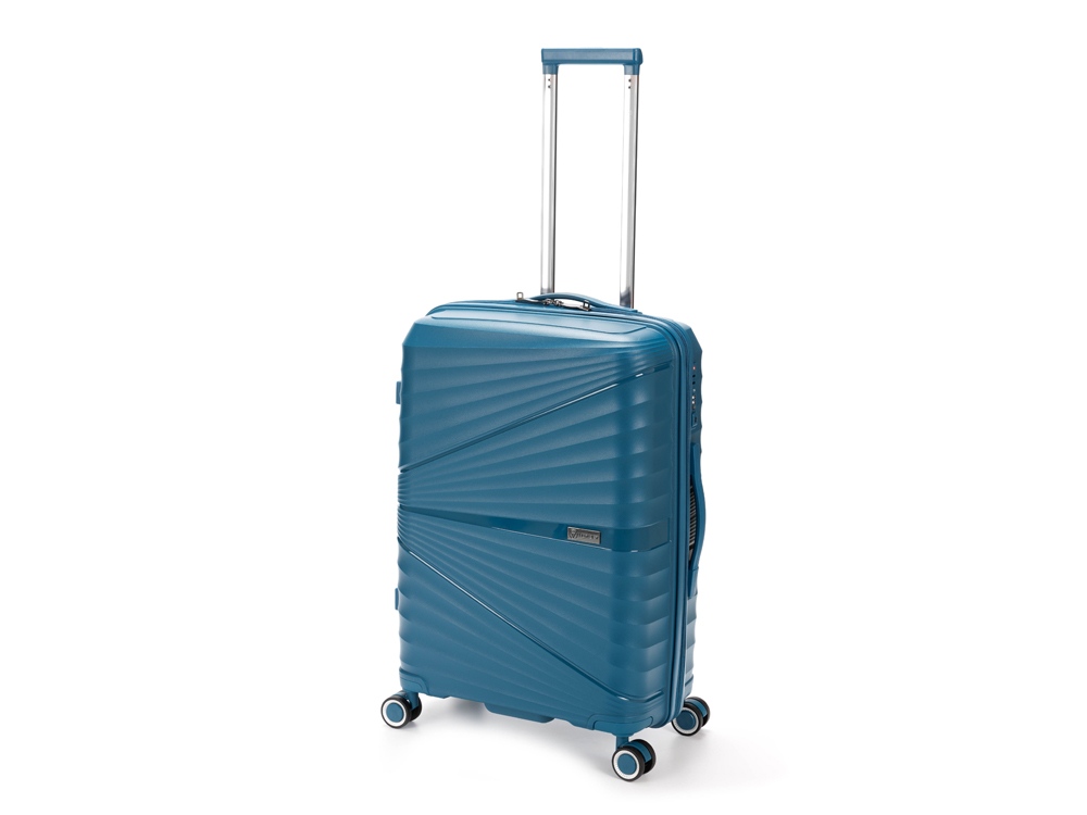 Чемодан TORBER Nevo, синий, полипропилен, 45 х 26 х 66 см, 66 л-0