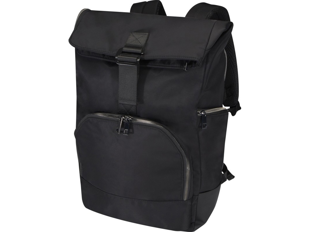 Рюкзак Rhine 15 GRS со сворачивающимся верхом на 18 л из материала, переработанного по стандарту GRS, сплошной черный-0