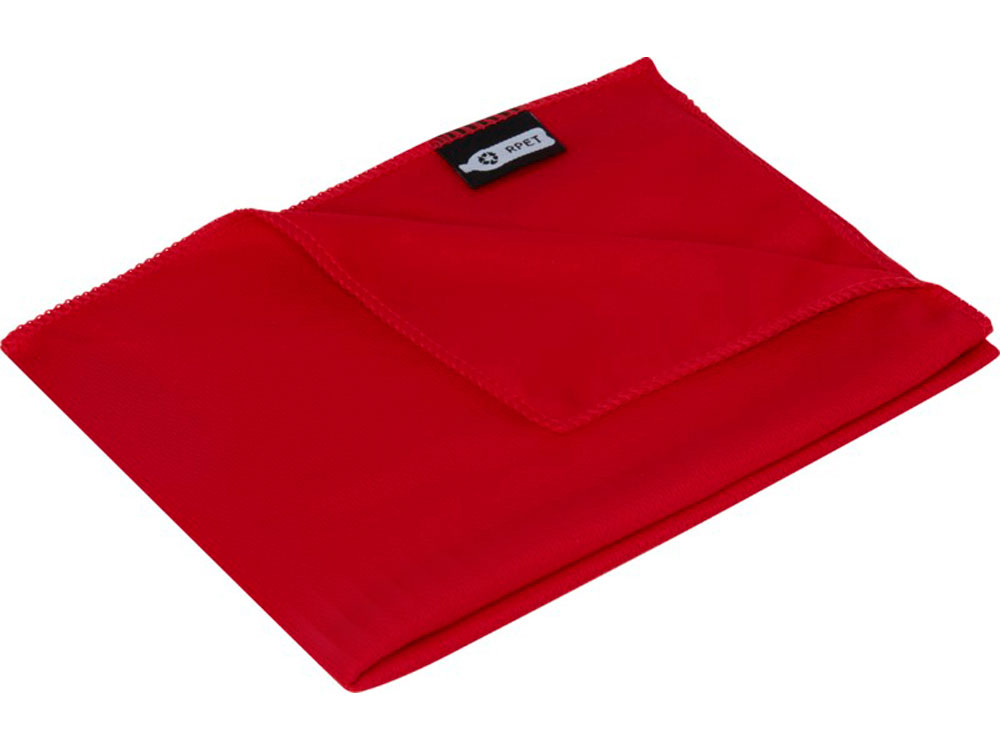 Спортивное охлаждающее полотенце Raquel из переработанного ПЭТ в мешочке, красный-2