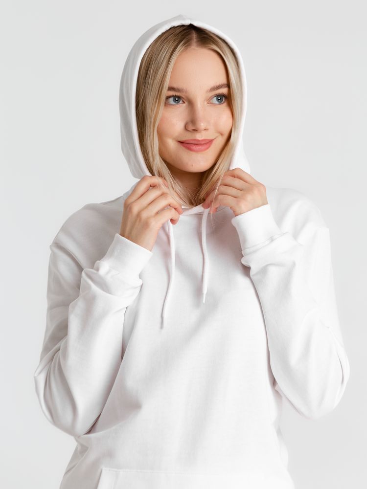 Толстовка с капюшоном унисекс Hoodie, белая-6