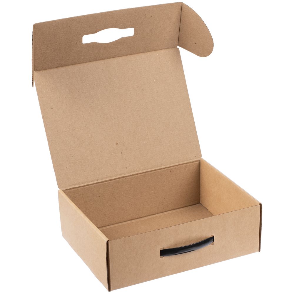 Коробка Matter Light, крафт с черной ручкой-1