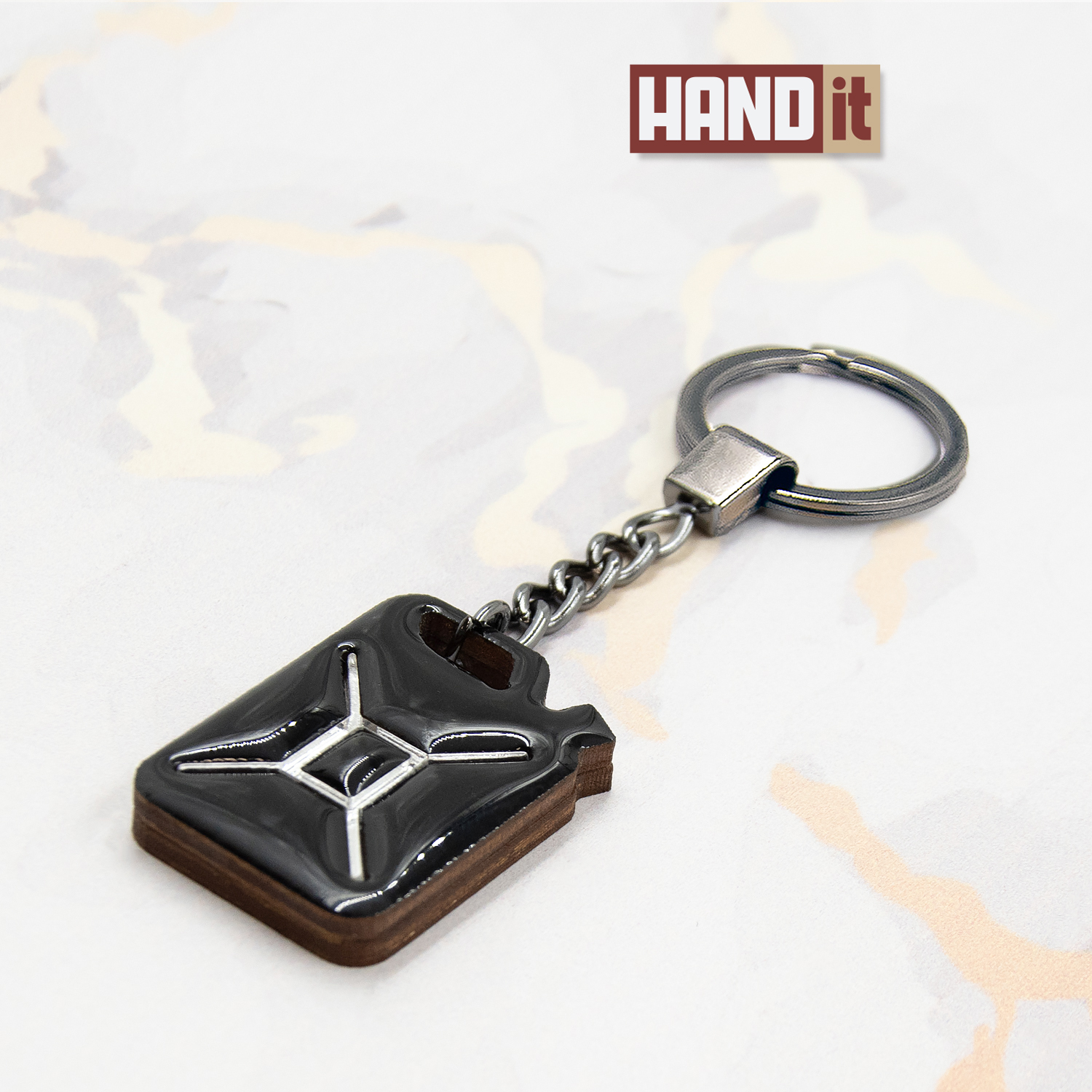 Брелок Канистра (черный с серебром)-0