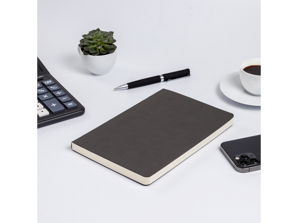 Ежедневник А5 недатированный Megapolis Velvet Flex, серый-9