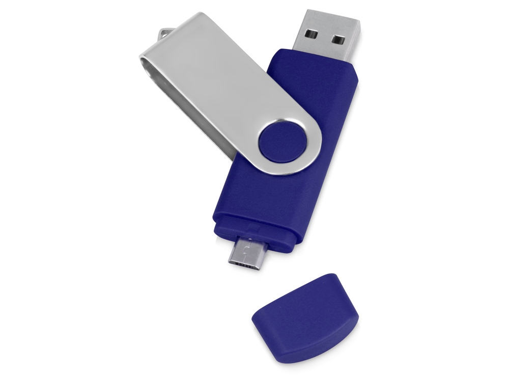 USB/micro USB-флешка 2.0 на 16 Гб Квебек OTG, синий-0