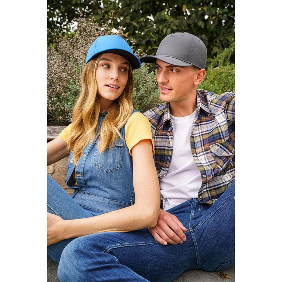 Бейсболка RAY-S, 5 клиньев, застежка на липучке, красный-3