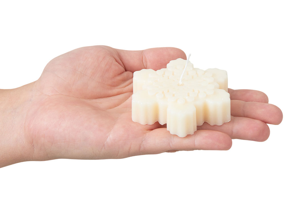 Свеча Снежинка, молочный-4