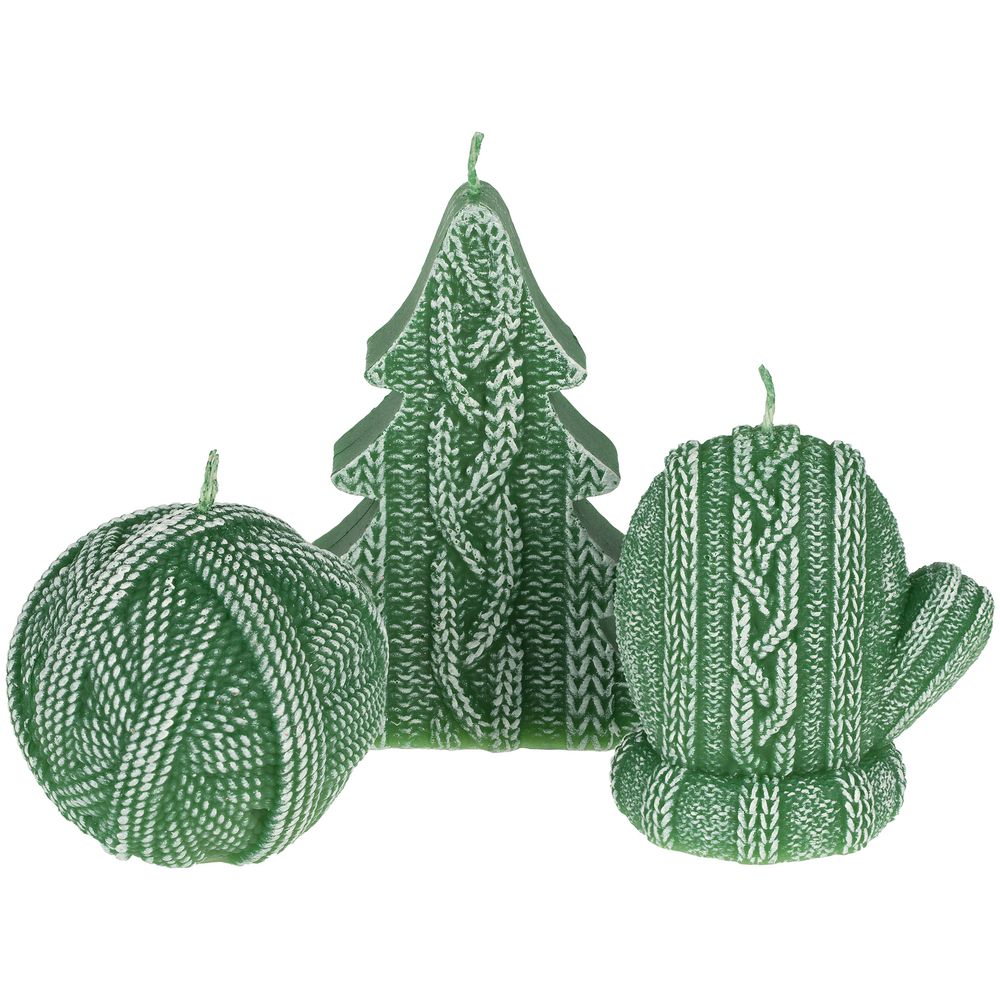 Свеча Kniteam, клубок, зеленый-1