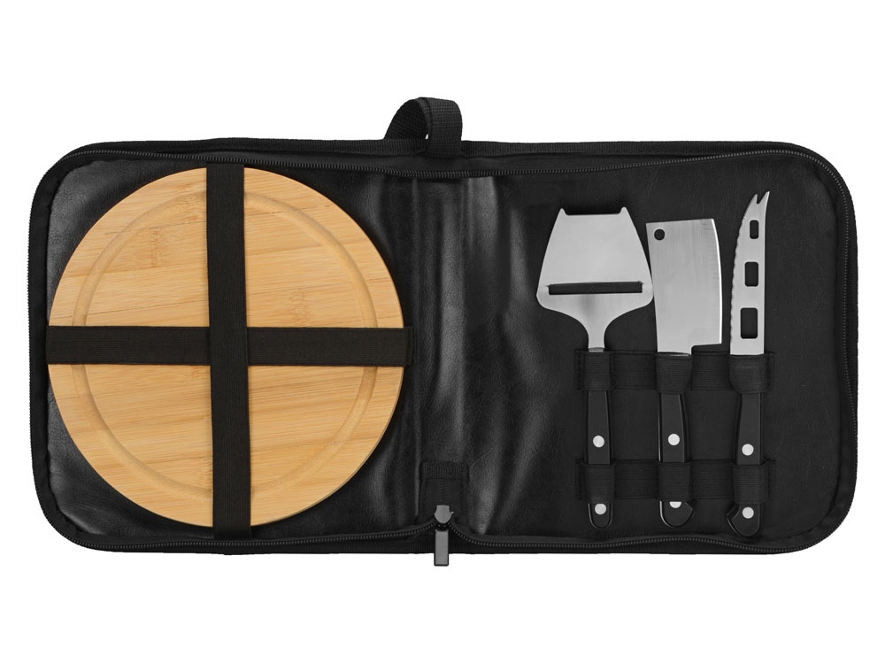 Набор для сыра с приборами Fabrizio, черный-9