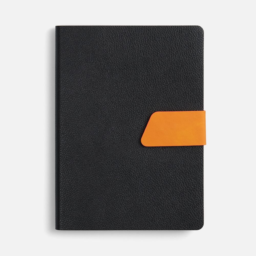 Ежедневник Boom, недатированный, черный с оранжевым-1