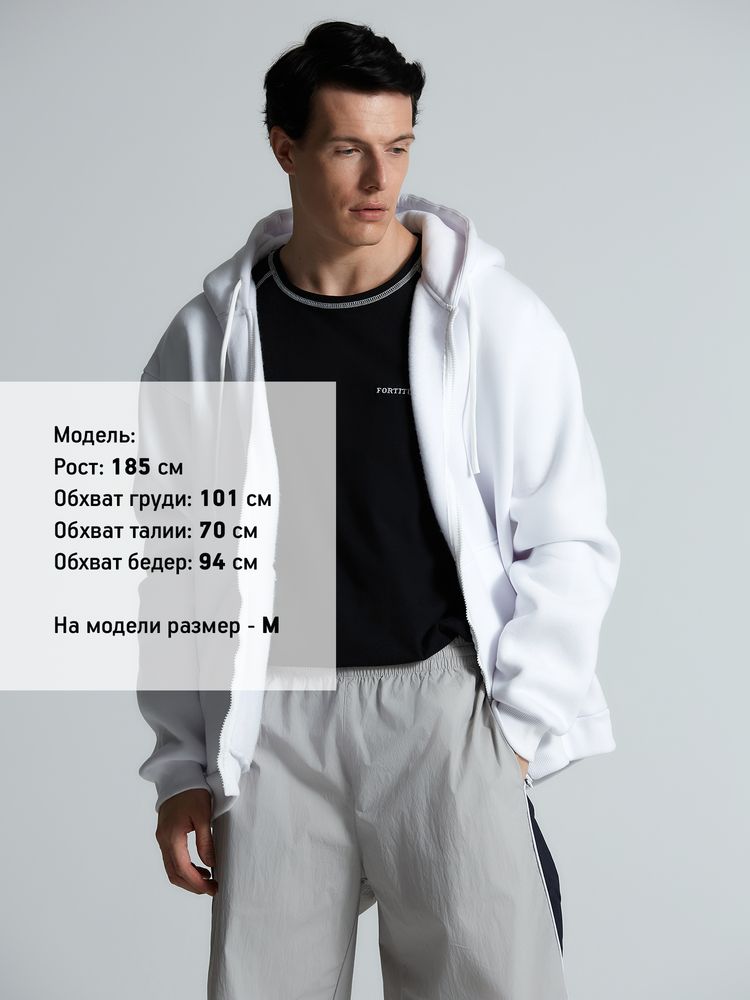 Толстовка на молнии с капюшоном Siverga 2.0, белая-3