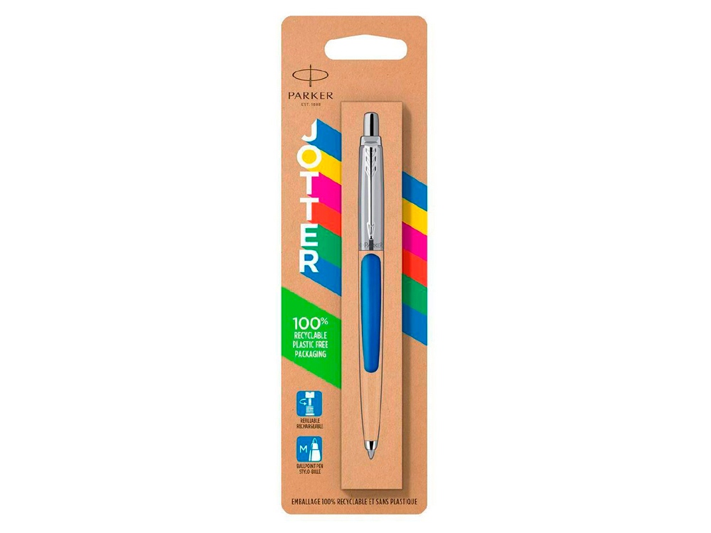 Шариковая ручка Parker Jotter ORIGINALS BLUE CT, стержень: M blue ЭКО-УПАКОВКА-2