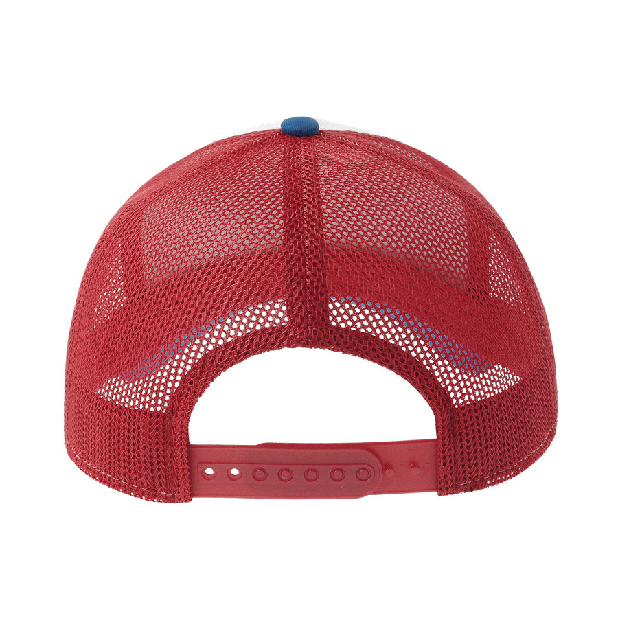 Бейсболка RAPPER COTTON-S, 5 клиньев, пластиковая застёжка, белый, красный, синий-1