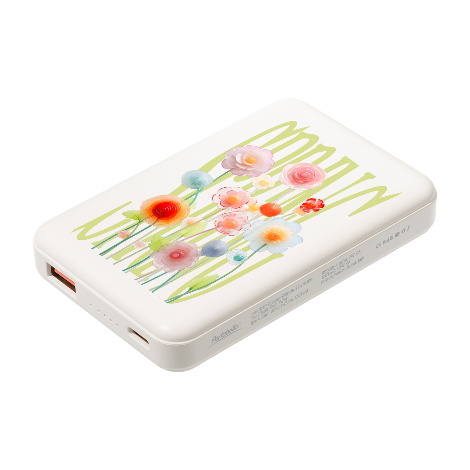 Внешний аккумулятор Ларго PD (Largo PD) 5000mAh с функцией беспроводной зарядки 15W, белый-13