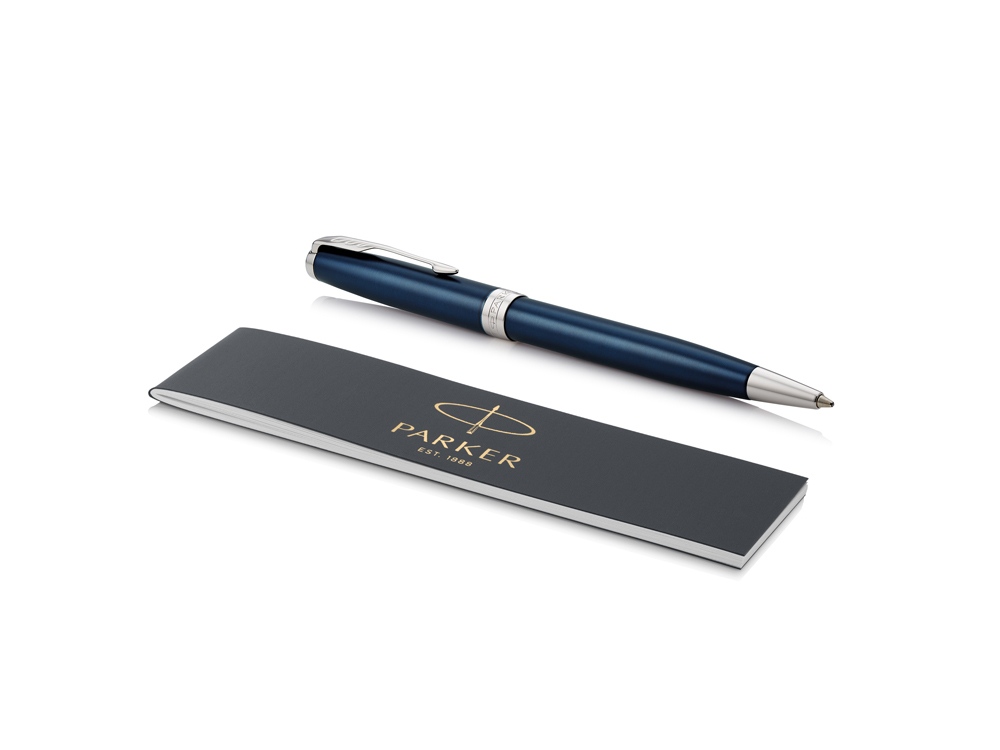 Ручка шариковая Parker Sonnet Core Subtle Blue CT, синий/серебристый-2