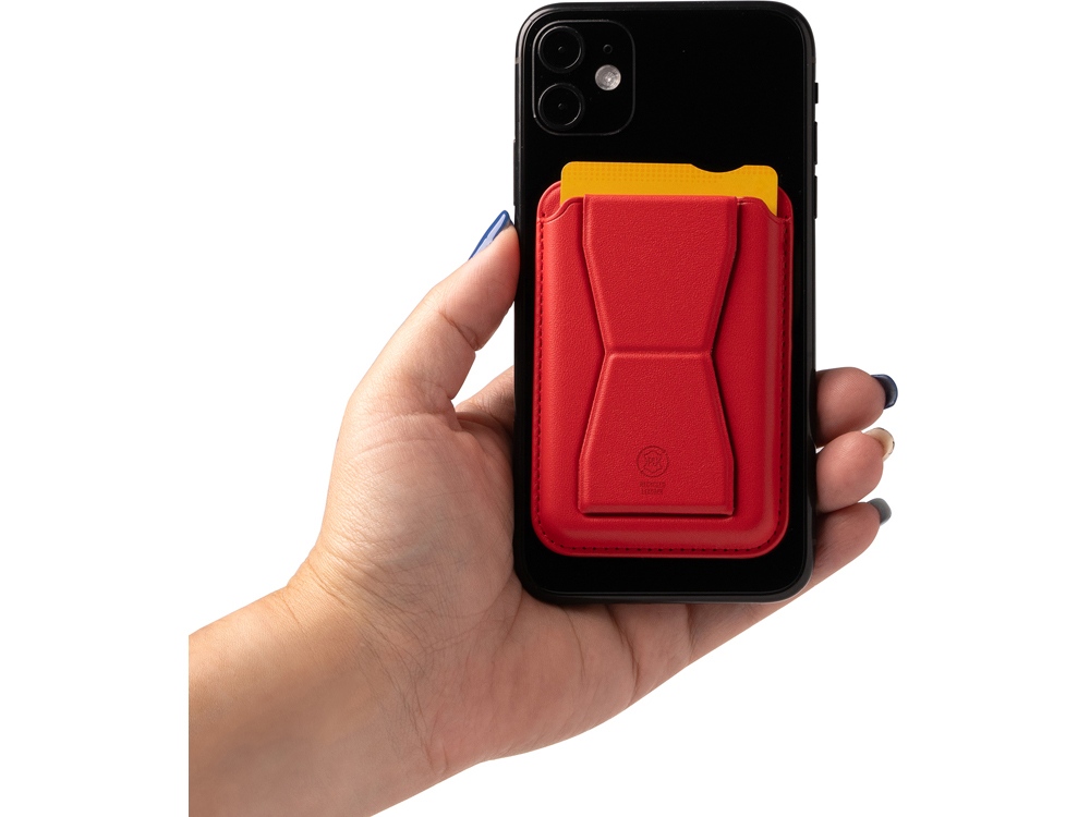 Картхолдер с подставкой Sekun, красный-4