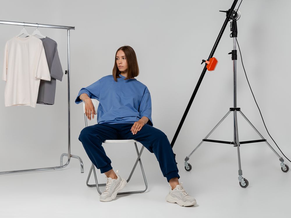 Футболка оверсайз унисекс Kosmos 2.0, синяя-5