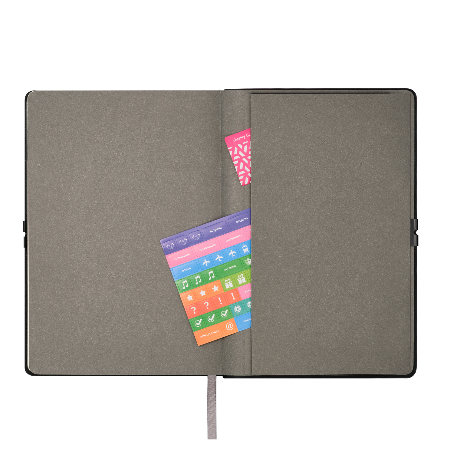 Ежедневник In Velour недатированный, серый-7