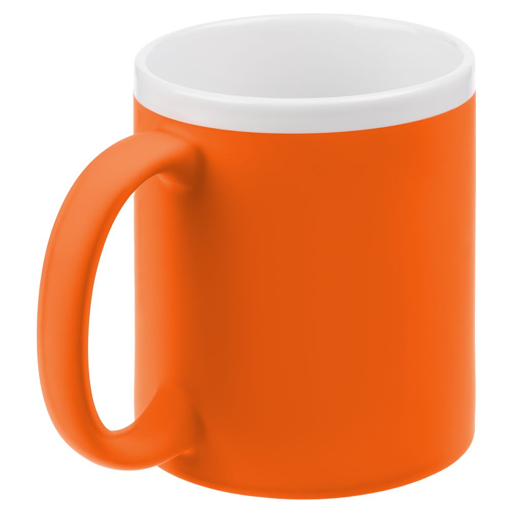 Кружка StopSpot с покрытием софт-тач, оранжевая-1